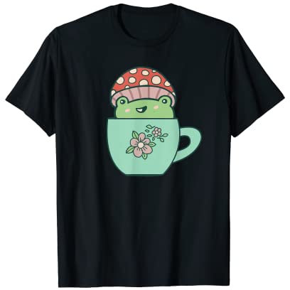 Cottagecore Théière en forme de grenouille Kawaii Vert pastel T-Shirt