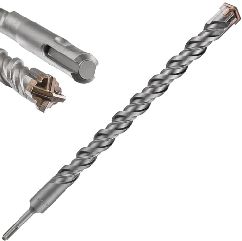 Wensilon Betonbohrer, Verlängerung, 1 Stück, 3,8 x 45,7 cm - 40,6 cm, Kreuz-Typ, Doppelgewinde, Hartmetallmaterial, geeignet für Beton, Ziegel, Zementwände, Stein, extra lange Hammerbohrer für Beton