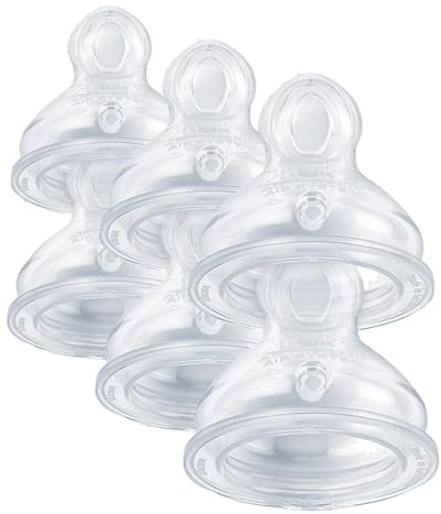 NUK First Choice+ Flow Control Trinksauger für Babyflaschen | 6–18 Monate |Anti-Colic-Ventil | BPA-frei | 2 Stück (Packung mit 3)