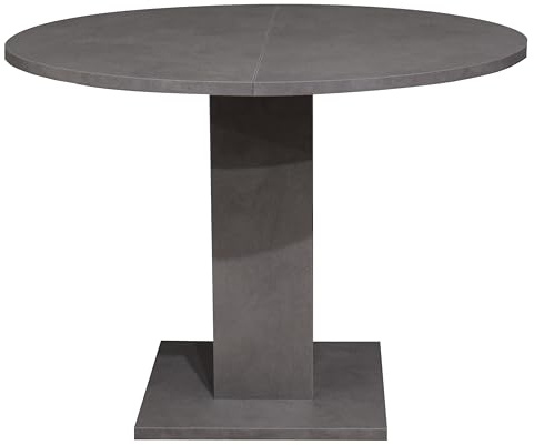 Tap/Rund_90 Esstisch RUND Küchentisch graphit grau ausziehbar 90 cm Durchmesser