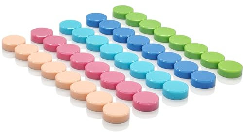 ZDZBLX Magnete für Magnettafel, 40 Stück 5 Farben Mini Magnete Stark Kleine Kühlschrankmagnete, Bunte Whiteboard Magnet, Runde Magneten für Tafel, Pinnwand, Büro, Schule, Haus, Magnet Kühlschrank