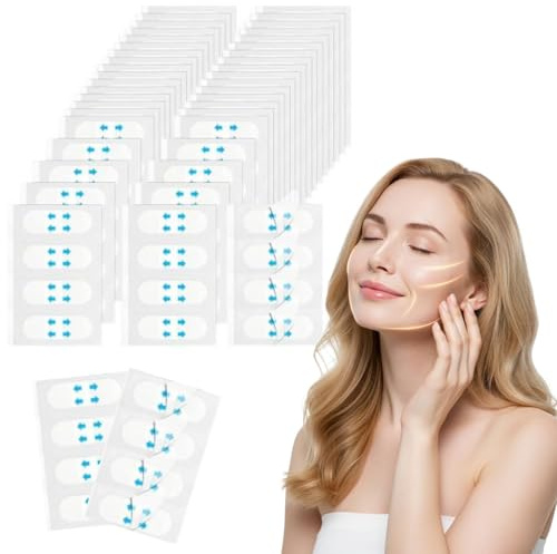 GIONAR 120 Stück Face Tape Lifting Gesicht, Face Lifting Tape, Facelifting Aufkleber, Facelifting Tape, Klebeband für Face Lifting, Wasserdicht Falten Tape Gesicht für Makeup, Schlaffe Haut