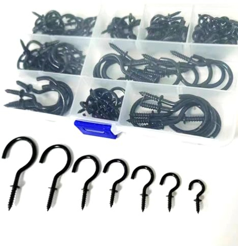 ZEACCT 120 Pezzi Ganci a Soffitto Tazza, Ganci Ad Anello a Vite, Ganci a Vite, Ganci da Soffitto in Metallo, Gancio per Tazza, per Legno, Sotto Armadio, Scaffale per Armadietto, Pianta Sospesa