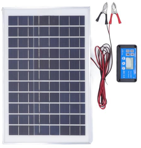 Solarpanel-Kit, Solarpanel-Ladegerät, 50 W, 18 V, Solar-Powerbank mit wasserdichtem MPPT-Controller, 3 Meter Batterieklemme für Wohnmobil, Bootsanhänger, Wohnmobil im Freien