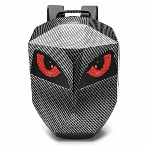 Bewinner Zaino Moto LED Programmabile con Schermo Occhi USB Resistente All'acqua per Viaggi in Borsa Casco