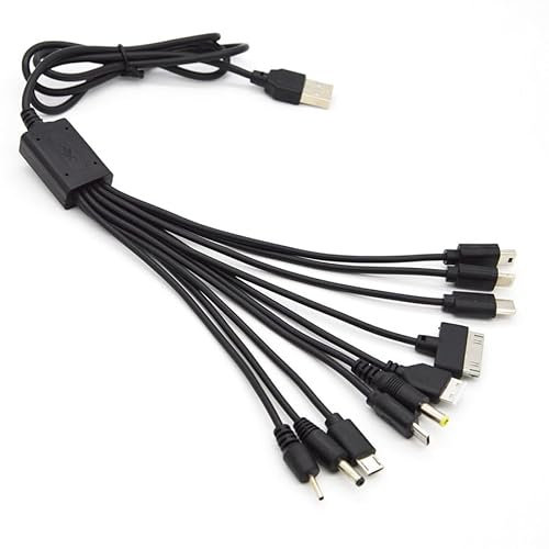 Cavo USB universale 10 in 1, cavo di ricarica universale multiplo per telefoni cellulari, auricolari, altoparlanti, cavo adattatore 100 cm (1 pezzo)