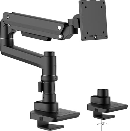 Wiltec Monitorhalterung Schreibtisch mit VESA-Platte für Flache & Gebogene Monitore, Bildschirmhalterung bis 20 kg, Monitorhalter mit Tischklemme