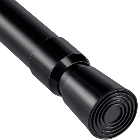 Youyijia Gardinenstange ohne Bohren 84-150CM, Teleskopstange, Vorhangstange & Duschstange mit verstellbarer Länge, Ø22mm – Perfekt für Fenster, Badezimmer & Schrank (Schwarz)