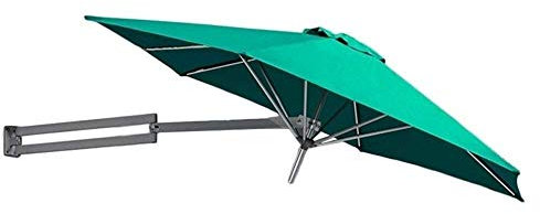 Parasols 2.5m Balcony Patio Furniture Centre Square Wall Mounted Cantilever Tilting Sun Shade With Metal Pole Premium Garden Parasol Umbrella (Green