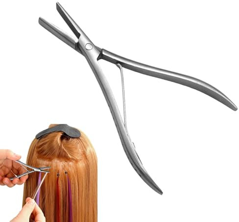 Plier for Hair Extensions - Professional Extension Clamp for Hair,Flat Shape Hair Extension Pliers, Stainless Steel Hair Extension Tool for Hair Styling
