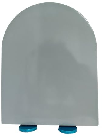 Brigtviee Toilettendeckel Mit Absenkautomatik,Wc Sitz D-Form,StandardgrößE,46 X 36 cm, Wc Deckel Aus Harnstoff-Formaldehyd,Klobrille Quick Release,Einfache Montage Klodeckel,Grau