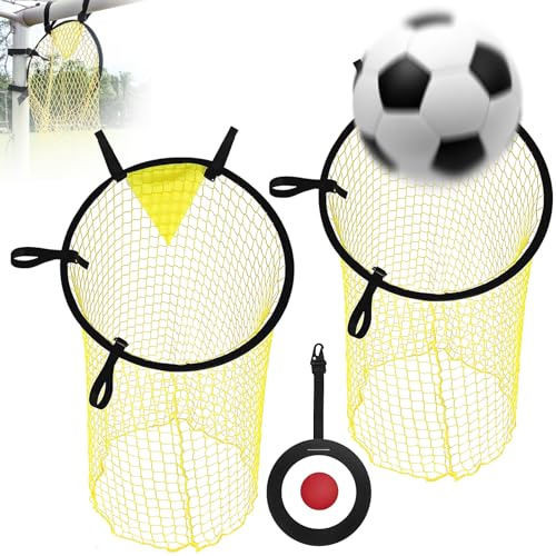 3 Stück Fußballtor Zielnetz mit Rahmen, Fussball Ziel Tasche für Training, Ecke Schießen Ziele Trainingszubehör, Kinder Tor Net 45 x 60cm, Fokus Fußballzielnetz für Schießgenauigkeit Verbesserung
