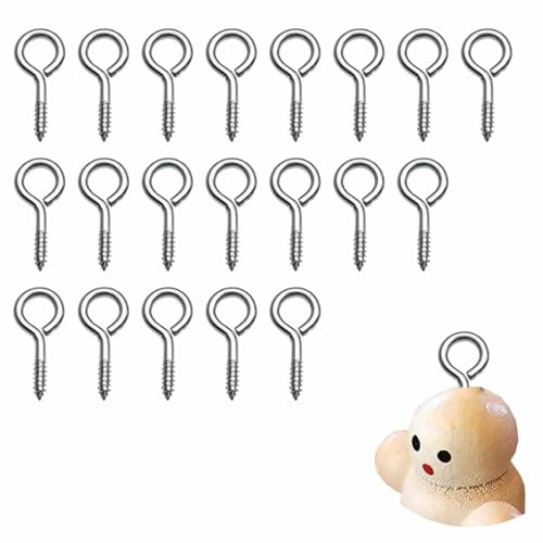 WUERKIYA Set di 20 Viti ad Occhiello zincate, 62x24 mm, Viti ad Anello per Tende, Articoli Artigianali e Uso Esterno, Resistenti e Facili da installare, capacità di carico Fino a 90 kg
