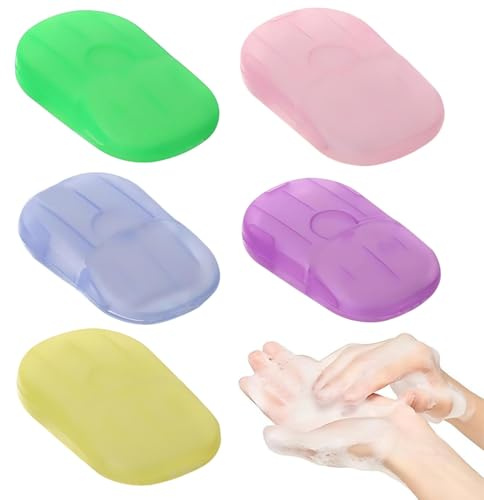 10 Pezzi Fogli di Sapone Portatile, Sapone Istantaneo per Mani Senza Acqua, Igiene in Viaggio, Borsetta, Ufficio, Confezione Compatta