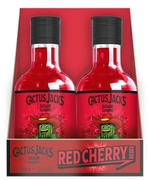 Cactus Jack Red Cherry Rebel, cherry flavoursweet and sour schnapps liqueur made for shots, mixed alcoholic drinks and cocktails 8 x 50ml 15% ABV
