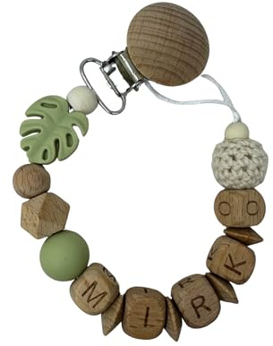 Schnullerkette mit Namen personalisiert für Junge oder Mädchen | Giraffe | personalisiertes Baby Geschenk | Schnullerband | verschiedene Modelle | inkl Geschenkebeutel | Handmade by Liylid (Modell 16)