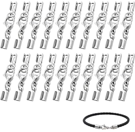 20 cierres de acero inoxidablepara Joyería, Cierres de Cadena de Alta Durabilidad para Pulseras y Collares, Herramientas de Bricolaje para Creación y Reparación de Joyas
