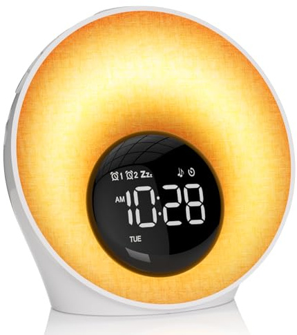 AUYLE Sunrise Alarm Clock Wake up Light,30 Sleep Sounds White Noise Machine