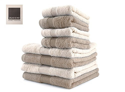 SET asciugamano 8 PEZZI Zucchi HOME FASHION Var. ORZO E CONCHIGLIA + tavoletta profumo biancheria per armadi by biancocasa