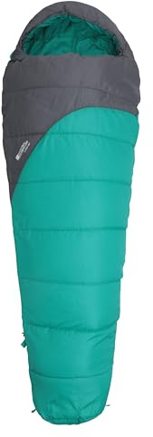 Mountain Warehouse Summit 250 Sleeping Bag - 3/4 Season Insulated & Mummy Shaped Bag - For Spring Summer, Camping & Trekking Teal Left Handed Zip - Regular Length (200cm)