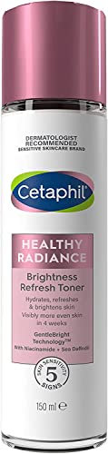 Cetaphil Healthy Radiance Aufhellendes Refresh Gesichtswasser mit Niacinamid für empfindliche Haut, die zu Pigmentierung neigt, 150 ml, transparent
