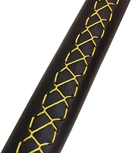 LIANYG Lenkradbezug Hand Nähen Auto Lenkradabdeckung Fit Verwendung for BMW E46 M3 E39 33 0I 540i 525I 530i 330CI M3 2001 2002 2003 Braid Auto Accessorie LenkradhüLle (Color Name : Yellow Thread)