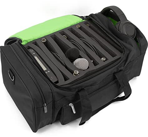 CM Cable Bag For DJ Equipment and DJ Accessories - Premium Gig Bag Microphone Case With Cable Storage Dividers and Padded Pockets For Wireless Mics, Mixers, Headphones and More Audio Accessories