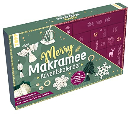 Adventskalender Merry Makramee: Material für 24 Makramee-Projekte. Mit Anleitungsbuch