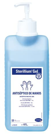 Sterillium, Gel Hidroalcohólico, Gel Desinfectante de Manos, Gel Antiséptico, Amplio Espectro de Acción, Aporta Hidratación, Protección y Suavidad, Color Azul (975 ml)