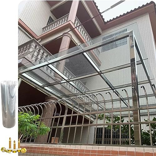 XINGWANGG Gewächshausplatten Polycarbonat Platte Transparent Wasserdicht Regenfest Platten Dachblech Ersatzplatten für Außenbereich Garten Carports Pavillon Balkon,mit Schrauben,Anpassbar (1.56x8m)