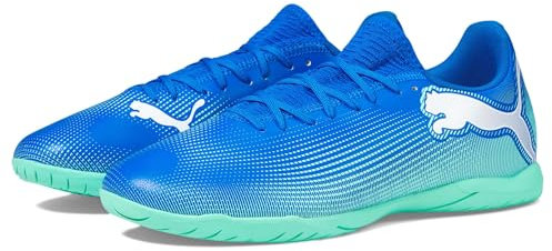 PUMA Men's Future 7 Play Indoor Trainer Soccer Shoes Sneaker, Hyperlink Blue-mint-white, 43 EU