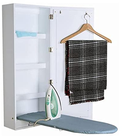 GLETSF Planches à Repasser Table Planche à Repasser Pliante Murale avec Miroir, Gain de Place, Planche à Repasser Pliante Multifonction avec étagères de Rangement pour Armoire