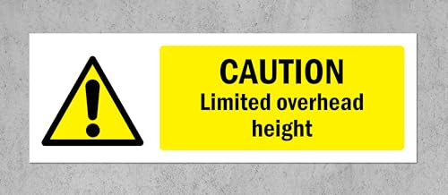 Caution, limited overhead height, warning sign - 3mm Aluminium sign (600mm x 200mm)