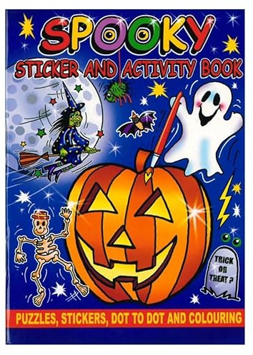 Halloween A6 Sticker & Puzzle Activity Books - Word Searches, Puzzles, Dot to Dot - Kids Party Bag Trick or Treat Gifts (4)