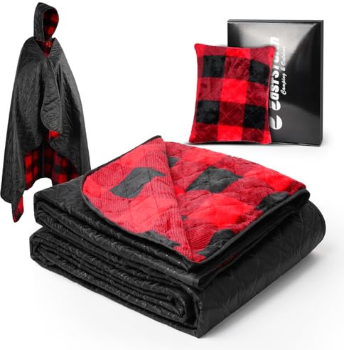 E EASTSTORM Couverture en Laine Isolante Double Face en Flanelle 300gsm - Plaid Chaud pour Camping, Sports, Voiture - Parfait comme Cadeau pour Les Amateurs de Plein Air