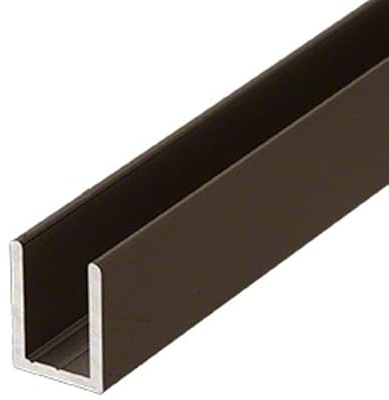CRL Oil Rub Bronze Frameless Shower Door Aluminum Deep U-Channel for 3/8 Thick Glass - 95 in Long