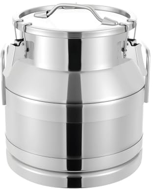 20L Milchkanne aus Edelstahl 201, rostfrei & langlebig, dicht mit Silikondichtung, tragbar mit Griffen – Ideal für Milch, Saft, Öl