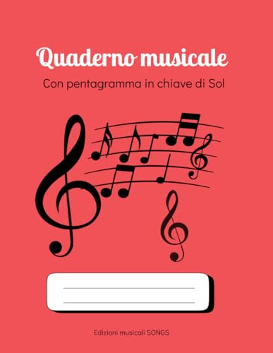Quaderno musicale con pentagramma in chiave di Sol