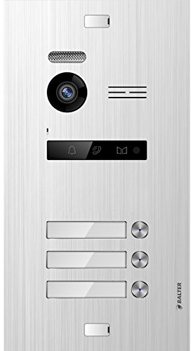 Balter EVO Video Türsprechanlage Zusatz Tüstation, Video Türklingel, 3 Familienhaus Klingel, Full HD, 2 Draht Bus, Gegensprechanlage mit 175° Weitwinkel