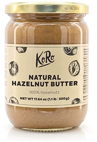 KoRo - Crema de avellanas 500 g - 100% a base de avellanas sin azúcar ni sal ni otros aditivos - Ideal para untar con pan