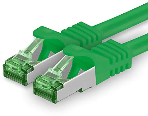 1aTTack.de Câble Réseau Cat7 Cat 7 10 GB/s - 1x 1,5m - RJ45 Ethernet LAN DSL Routeur Modem - Vert