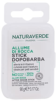 Naturaverde | Pharma After Shave Stick für Herren, 90 g | Alaun Rocca Stick, Alaunstift aus Berg, für empfindliche Haut, 100 % natürlich