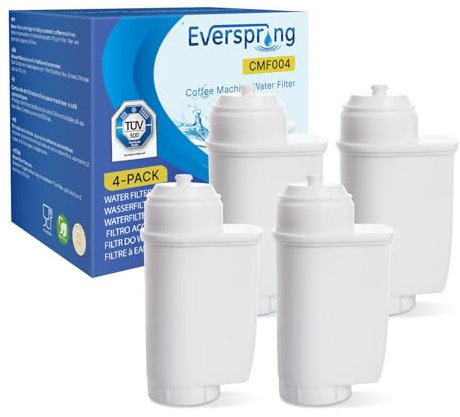 EVERSPRING Wasserfilter Kaffeevollautomat für Siemens® Wasserfilter EQ Series, EQ3/EQ6/EQ9, EQ500, S700, Brita® Intenza 575491, Bosch® TCZ7003, TCZ7033, NSF-zertifizierter, 4 stück