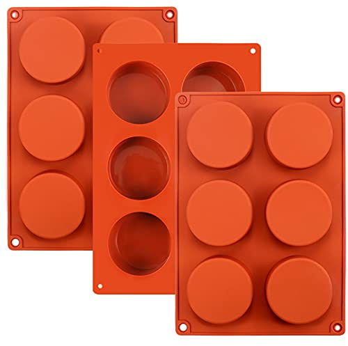 Palksky (3 Pcs) Round Cylinder Candy Mold/Chocolate Cover Cookie Mold for Sandwich Cookies Muffin Cupcake Brownie Cake Pudding Jello(Random Color)
