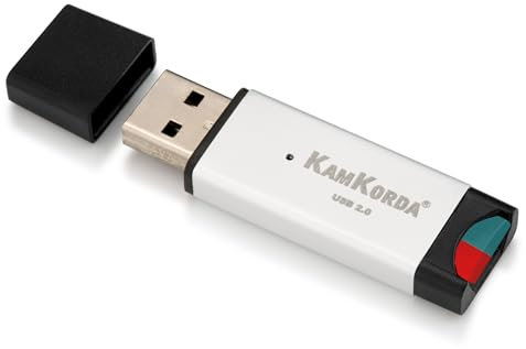 KamKorda Micro SD Card Reader USB 2.0 | Plug & Play Memory Card Reader for Micro SDHC, SDXC | Micro SD Card Adapter USB for Camera, Phone, Laptop | Supports Up to 32GB