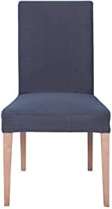 EBETA E Stuhlhussen 4 Stück, Elastische Stuhlbezug, Stretchhusse Stuhlüberzug Jacquard Hussen für Hochzeit Partys Bankett Deko, bi-Elastic Spannbezug (Grau, 4 Stück)