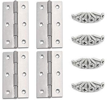 YOFASEN Cerniera in Acciaio Inox - Cerniera per Porte e Finestre, Argento, 3.5 Pollici (80 x 60 x 1.2mm) - 4 Pezzi