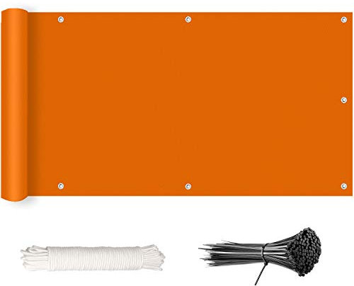 ROBAG Chain Link Fence Privacy Screen, Privacy Weather Resistant Low Visibility, Heavy Duty for Commercial and Residential for Patio, Fence, Backyard, Porch, 135x650cm, Orange