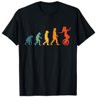 Einradfahrer Evolution Einrad Retro T-Shirt