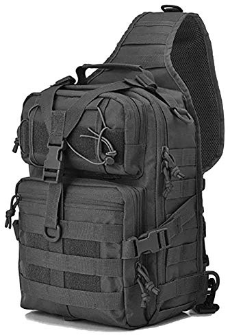 Roexboz Taktisk bröstväska militär axelväska stor kapacitet crossbody väska ryggsäck för resor vandring camping